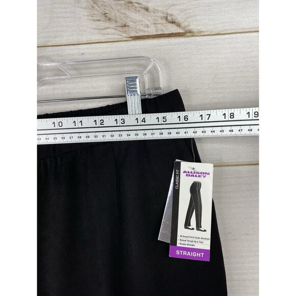 NWT Allison Daley Womens Size 14 Pants Straight Leg Pull On Black Pockets - Picture 3 of 9